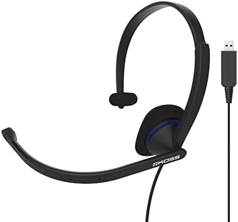 Koss CS195 USB Single-Sided On-Ear Communication Headset, Gürültü Önleyici Elektret Mikrofon, Esnek Mikrofon Kolu, USB Fişli