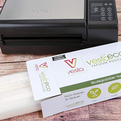 VestaEco Biyobozunur vakumlama makinesi Torbaları Ruloları / 11x20 2 paket / Tamam Kompost / Alınan sertifikalar / Patent Beklemede
