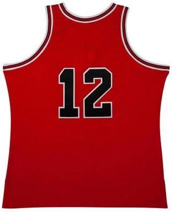 Michael Jordan İmzalı 1990 Chicago Bulls Kırmızı No. 12 Otantik Mitchell & Ness Forması - Üst Güverte İmzalı NBA Formaları