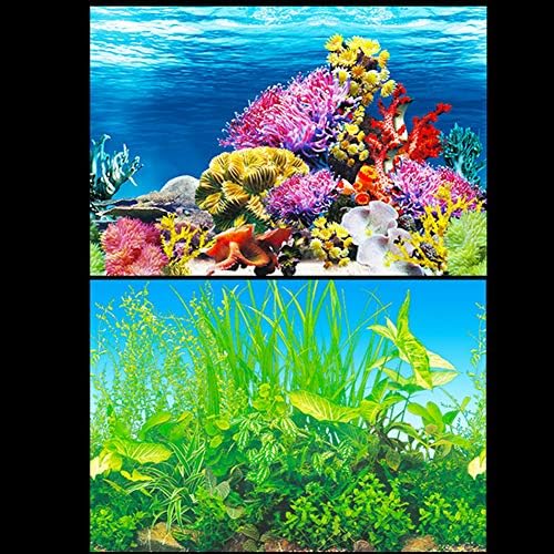 Baost Kendinden Yapışkanlı Akvaryum Arka Plan Posteri Okyanus Su Sporları Bitki Sualtı Desen Duvar Kağıdı Çift Taraflı Balık