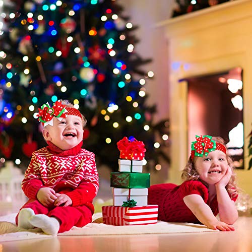 10 Adet Noel bebek ilmek Headbands Santa saç aksesuarları kız bebekler bebekler yenidoğan için