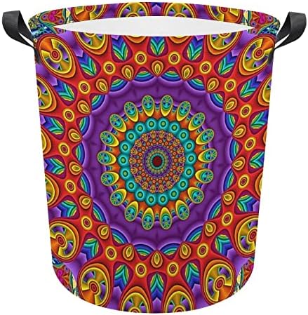 Gotneto Renkli Hippi Mandala Boho Retro basit çamaşır Sepeti ışık Katlanabilir Kirli giysiler Sepet Yatak Odası Kirli Giysiler