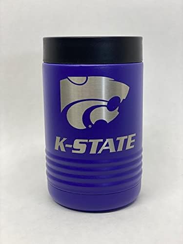 KUTU ve Şişe İçecek Can Tutucu Kansas State Wildcats Mor Üstte vidalı Yalıtımlı K-State PowerCat Resmi Lisanslı Kolej Logosu