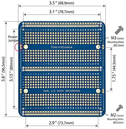 ElectroCookie Lehimlenebilir Breadboard PCB Elektronik Projeler için Çift Sütun Kurulu DIY Arduino Lehim Projeleri için Uyumlu,