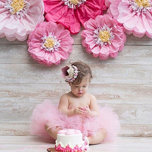 Aiernuo Bebek Prenses Tiara Taç Çocuklar İlk Doğum Günü Şapka Işıltı Altın Çiçek Tarzı