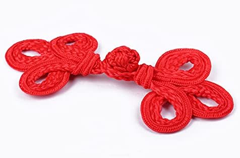 5 Çift / paket Çince Knot Kurbağa Düğmeleri Kapatma Dikiş Düğmeleri Raptiye DIY Dikiş için (01 Kırmızı)