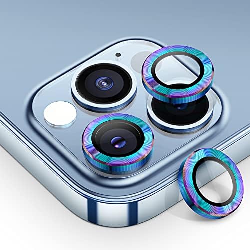 ıphone 13 Pro için Tensea-iPhone 13 Pro Max Kamera Lens Koruyucu, 9H Temperli Cam Kamera Kapağı Ekran Koruyucu Metal Bireysel