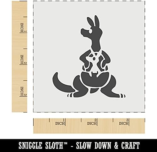 Kanguru Anne Bebek Joey ile Kese Cep Duvar Çerez DIY Craft Kullanımlık Stencil-3.5 İnç