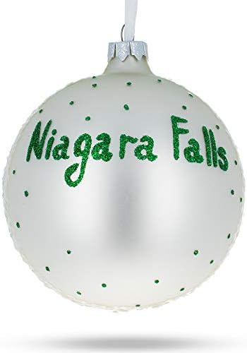BestPysanky Niagara Şelalesi, Kanada ABD Cam Top Noel Süsleme 4 İnç