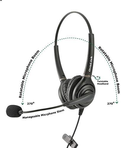 Cisco SPA Telefon ile Uyumlu OvisLink Kulaklık / Gürültü Önleyici Mikrofonlu Çift Kulak Çağrı Merkezi Kulaklığı HD Ses Kalitesi