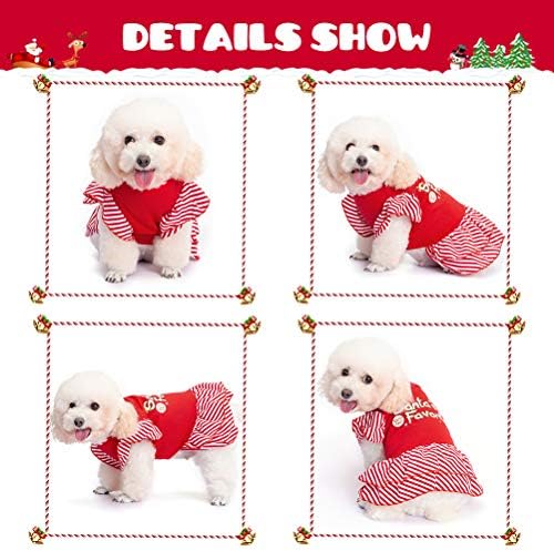 EXPAWLORER Köpek Noel Elbiseleri Küçük Köpekler ve Yavru Köpekler için, Kız Köpek Elbise Gömlek Noel Baba'nın Favori Tatil Parti