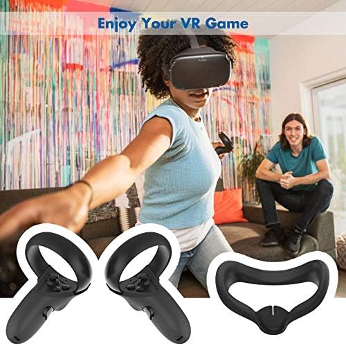 KİVİ tasarım Silikon VR Yüz Kapak için Oculus Quest & Dokunmatik Denetleyici Kavrama Kapak için Oculus Quest Aksesuarları Koruma