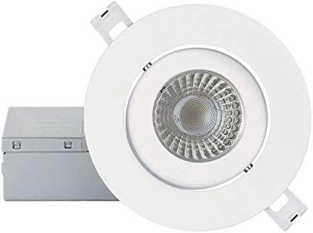 Gimbal 3000K (Sıcak Beyaz), 7w, 560lm, Kısılabilir, Bağlantı Kutusu ile Beyaz LED Gömme ışık Kiti ile Beyaz 4 inç Entegre Panel-Energy