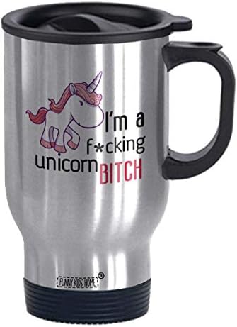 Ben bir Fcking Unicorn-Komik Seyahat Kupa 14 oz Kahve Kupalar veya Çay Bardağı Serin Doğum Günü Erkekler için,Kadınlar, onu,