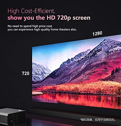 ZZABC LCD Taşınabilir Kablosuz Sync Ekran ile Cep Telefonu Projektör Destek Full HD 1080 p Ev Sinema Medya Oynatıcı (Boyut: Çoklu