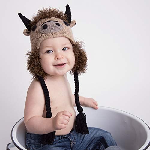 Huggalugs Bebek ve Yürümeye Başlayan Erkek veya Kız Buffalo Bison Beanie Şapka