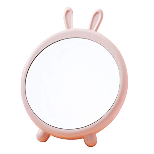 Minkissy Masaüstü makyaj aynası Katlanabilir Taşınabilir Karikatür Tavşan Ayna Duvar Asılı Ayna Ayakta kozmetik masa aynası Tezgah