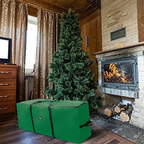 Homyl Noel Ağacı Saklama Çantası, Yastık Festivali Mobilya Açık için Çift Fermuarlar Paketleri - Saf Yeşil, Büyük
