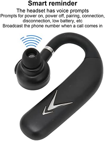 Velaurs İş Kulaklık, Stereo Otomatik Eşleştirme Arayan KIMLIĞI Tek Kablosuz Kulaklık için Spor Sürüş için(J6 Siyah + Gümüş)