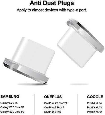 TİTACUTE USB Tip C Anti Toz Fişi 2 Paket, Mini Taşıma Kutusu ile USB C Bağlantı Noktası Fişi Toz Kapağı Not 20 Toz Kapağı Fişleri