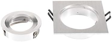 Gömme Can ışık Trim alüminyum 3.1 inç ayarlanabilir GU10 aşağı ışık fikstür mutfak banyo ofis, dörtgen (Çizim Siyah)