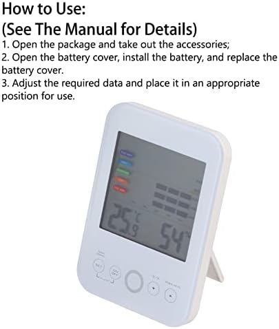 Deryang Higrometre Termometre, Alarm Fonksiyonu dijital ekran Gerçek Zamanlı Ölçüm Veri Kayıt Sıcaklık Ölçer Dokunmatik Ekran