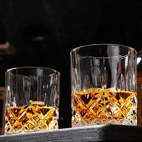 KANARS El Yapımı Viski Sürahi Ve Gözlük Seti, Bourbon, Scotch, Votka veya İrlanda Viskisi için Orijinal Kristal Likör Sürahi