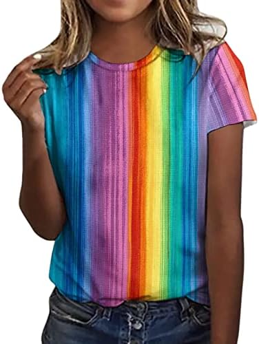 Kadın Gömlek Artı Boyutu Grafik Sevimli Tees Tops Kısa Kollu Rahat Yaz Bluz Genç Kız Yuvarlak Boyun T-Shirt