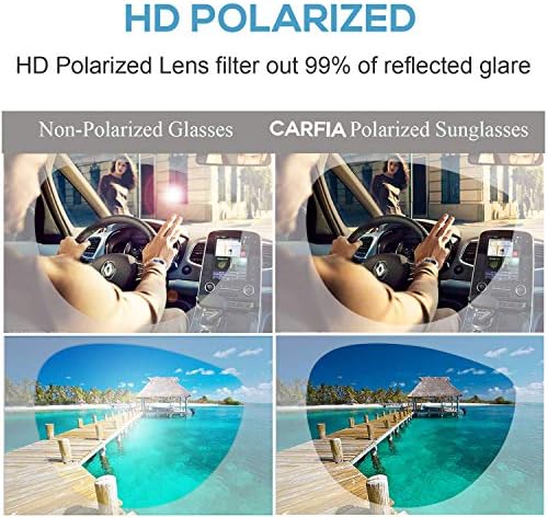 Carfia Polarize Güneş Gözlüğü Kadınlar için UV Koruma Açık Gözlük Ultra Hafif Konfor Çerçeve CA3210