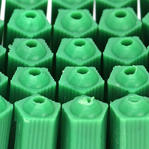 Haofy Yeşil Plastik Duvarcılık Vida, 100 Adet Plastik Genişleme Vida Genişleme Tüp içine Duvar Kauçuk Parçacıklar M6 Kauçuk Fiş