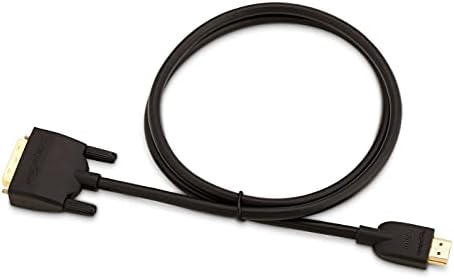 Basics HDMI-DVI Adaptör Kablosu, Siyah, 10 Fit, 1 Paket ve Bilgisayar Monitörü TV Yedek Güç Kablosu-10 Fit, Siyah