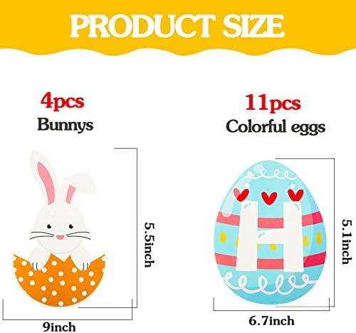 Paskalya tavşanı Afiş Mutlu paskalya tavşanı ve Yumurta Bunting Afiş Paskalya yumurtaları Çelenk asılı dekorlar Manto Şömine