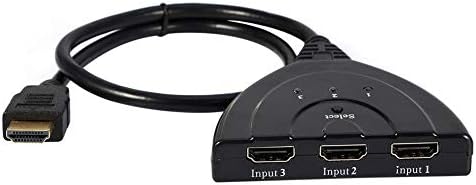 Hakeeta 3-Port 1080 P HDMI Adaptörü Çoklu Monitör Otomatik Anahtarı Hub Kutusu Splitter, destek Tam HD 1x2 HDMI Splitter, destek