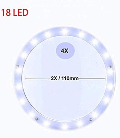 ZSCLLCQ Büyüteç Gooseneck Led Masa Lambası ile 3 Parlaklık Seviyeleri, 2X 4X Işıklı Optik Cam Büyüteç Lens ile Metal Kelepçe,