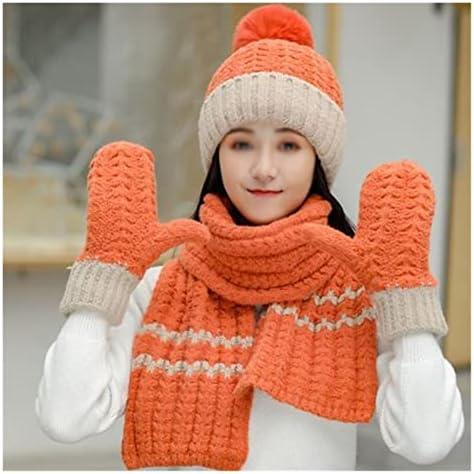 Mandz. Kadın Kış Şapka Eşarp / Eldiven Setleri Kız Sıcak Kalınlaşmak Şapka Kadınlar için Örme Kayak Kap (Renk: F, Boyutu: Bir