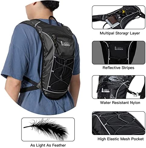 Luffy sıvı alımı sırt çantası ile 2L BPA Ücretsiz Su Mesane - Hafif Paketi için Koşu Yürüyüş Sürme Bisiklet Tırmanma