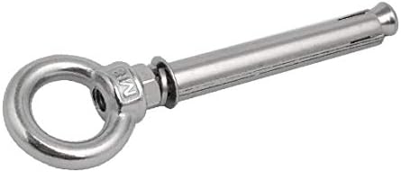 X-DREE M8x100mm 304 Paslanmaz Çelik Tel Halat Kalkan Çapa Göz Cıvata Gümüş Ton (M8x100mm 304 Acero İnoxidable Kablo Cuerda Escudo