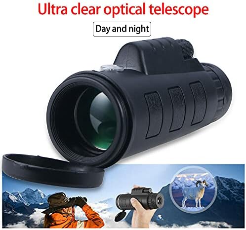 Kqıang 40X60 Zoom Optik HD Lens Su Geçirmez Monoküler Teleskop ile Gece Görüş ve Net Prizma Çift Odak, Seyahat için Uygun, Yürüyüş,