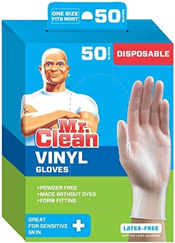 Mr. Clean Tek Kullanımlık Vinil Eldiven, 50 Adet (2'li Paket)