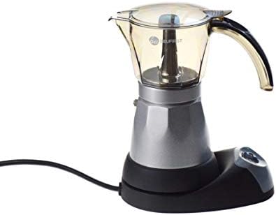 Elektrikli Espresso Makinesi Moka 4 Bardak. Şeffaf Akrilik Fincan, Yüksek Dirençli, Alüminyum Alaşımlı ve Kolay Açma Fonksiyonlu
