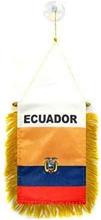 AZ BAYRAK Ekvador Mini Afiş 6 x 4 - Ekvador Flama 15 x 10 cm-Mini Afiş 4x6 inç Vantuz Askısı