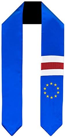 Cape Verde Bayrağı Mezuniyet Kanat / Yurtdışında Uluslararası Çalışma Çaldı Yetişkin Unisex
