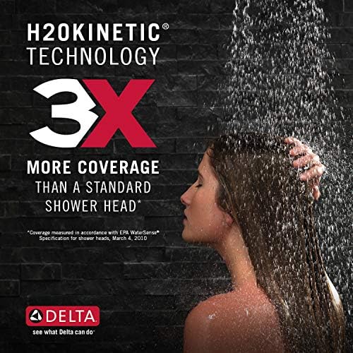 Delta Musluk 5-Sprey H2okinetik In2ition 2-in-1 Çift El Düzenlenen Duş Başlığı ile Hortum ve Manyetik Yerleştirme, Mat Siyah