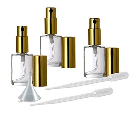 Parfüm İnce Sis Atomizer, Yuvarlak Cam Şişe, Grand Parfums Altın İnce Sis Püskürtücü 1/2 Oz-15 ml (10 Set)