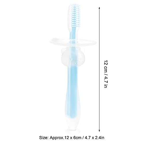 Bebek Silikon Diş Fırçası, Ev için Bebek Diş Fırçasını Yutmayı Önleyin (Mavi)