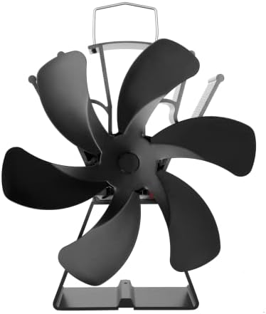 Yükseltme 6 Bıçaklı Şömine Fanı, Termometreli Gaz/Pelet/Odun/Kütük Yakma Sobaları için ısı ile Çalışan Soba Fanı, 4 Bıçaklı Fandan