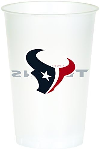 Creative Converting Resmi Lisanslı NFL Baskılı Plastik Bardaklar, 8-Sayım, 20-Ons, Houston Texans