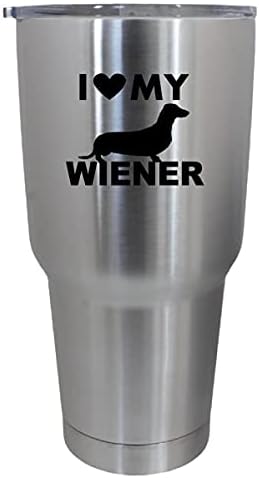 Bardak drinkware tumbler sticker - Ben aşk benim wiener komik dachshund weiner köpek-serin sticker çıkartma
