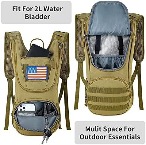 SHARKMOUTH Taktik sıvı alımı sırt çantası, askeri Paketi ile 2L Su Mesane, yürüyüş Koşu Erkek Kadın Çocuk için Fit