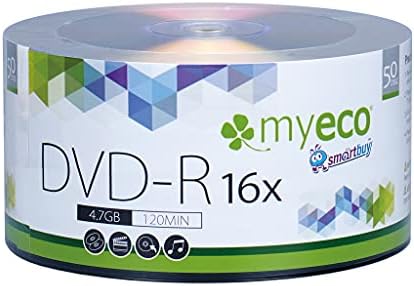 100 Paket MyEco DVD - R 16X 4.7 GB/120 Dak Gümüş Logo Üst Yazma Bir Kez Boş Medya Kayıt Diski